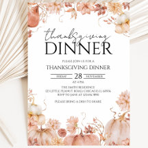 Rustic Floral Pumpkin Thanksgiving Dinner