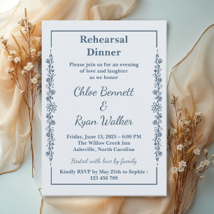 Rustic Floral Rehearsal Dinner Invitation