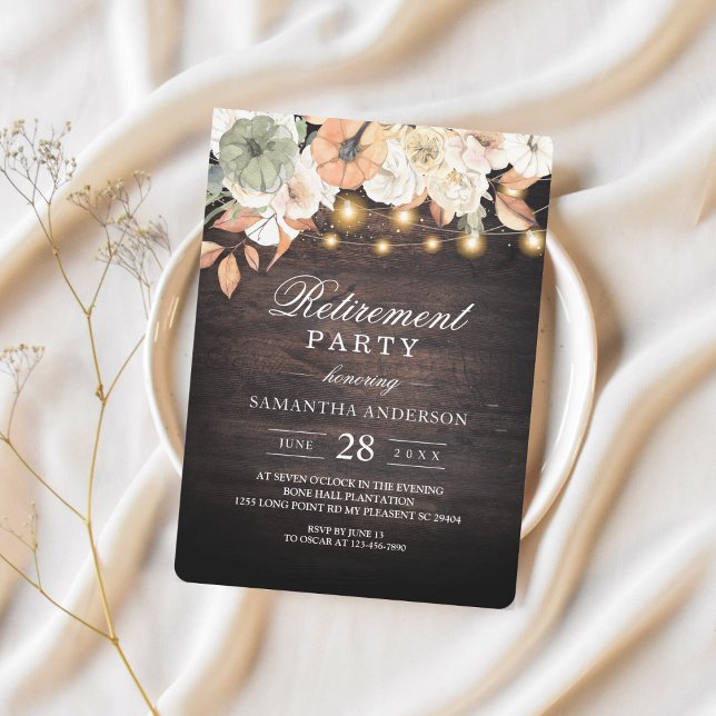 Rustic Floral Retirement Party Invitation (Creator Uploaded)