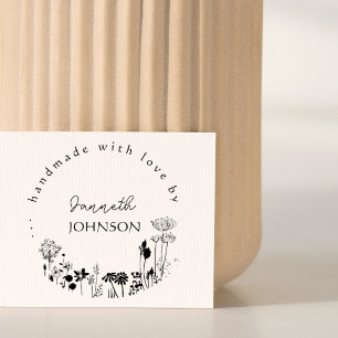 Rustic Floral Round Custom Handmade With Love Rubb Rubber Stamp