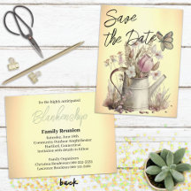 Rustic Floral Save The Date Family Reunion  