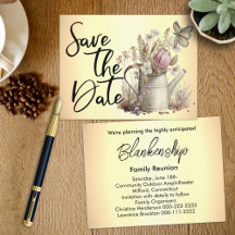 Rustic Floral Save The Date Family Reunion  