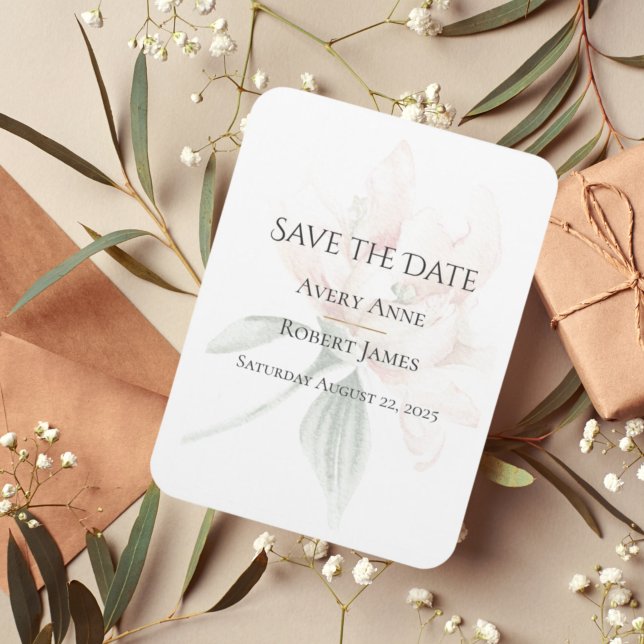 Rustic Floral Save The Date Magnet (Creator Uploaded)