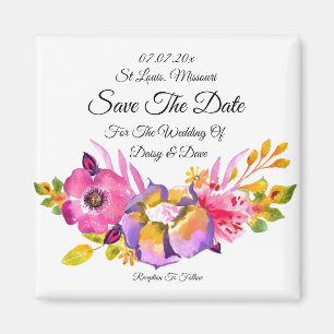 Rustic Floral  Save The Date Magnet invitation 