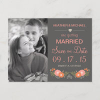 Rustic Floral Save the Date Photo