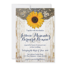 Rustic Floral Sunflower Wedding Invitation