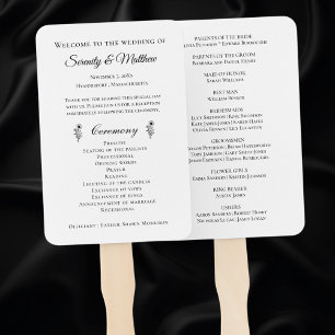 Rustic Floral Sunflowers Wedding Program Fans