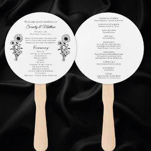 Rustic Floral Sunflowers Wedding Program Fans