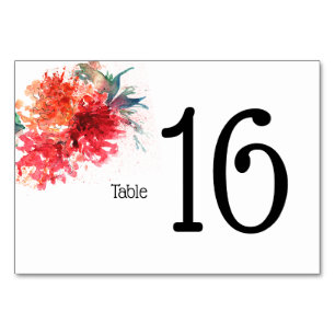 Rustic Floral Table Numbers - Elegant Wedding Card