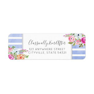 Rustic Floral Watercolor Modern Return Address Label