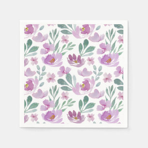 Rustic Floral Watercolor Pattern Napkin