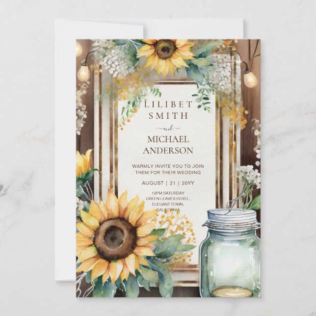 Rustic Floral Wedding Birthday Shower Retirement Invitation (Front)