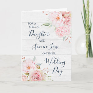 Rustic Floral Wedding Day Daughter Son in Law Thank You Card