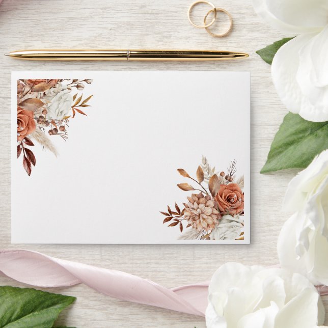 Rustic Floral Wedding Envelope – Earthy Elegance (Wedding)