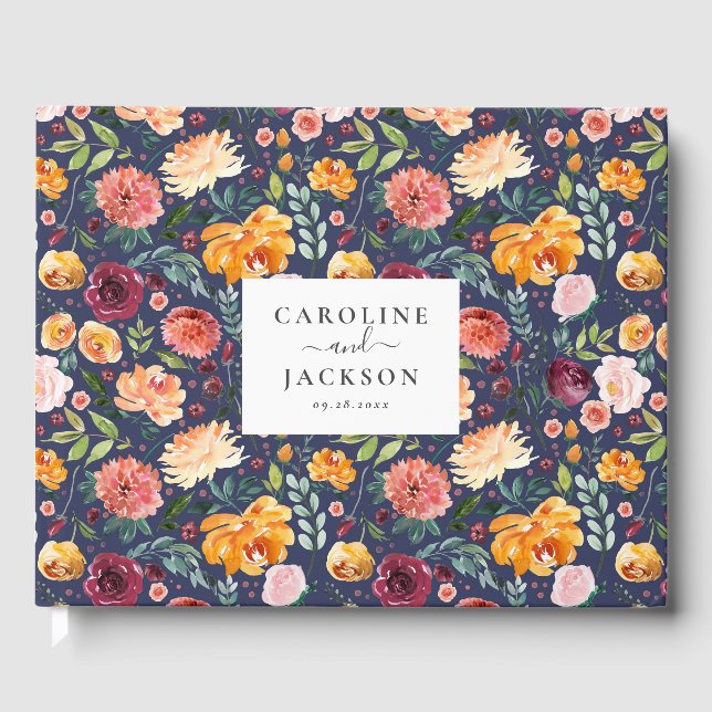 Rustic Floral Wedding Guestbook (Front)