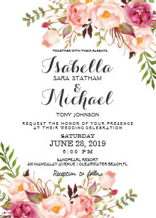floral wedding invitations zazzle com au