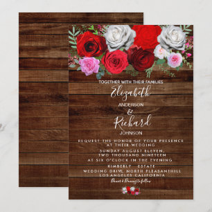 Rustic Floral Wedding Invitation