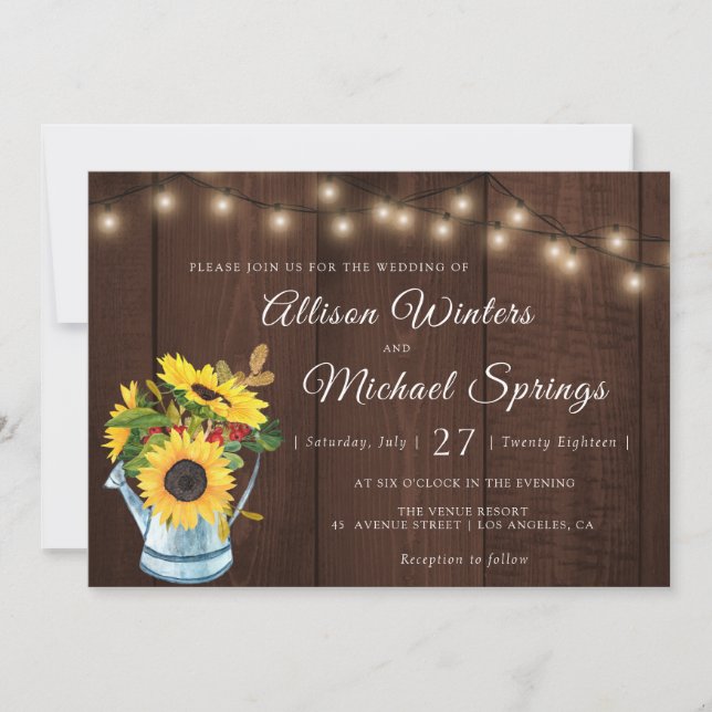 rustic floral wedding invitation (Front)