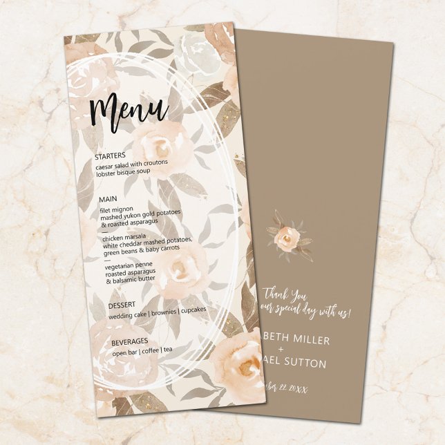 Rustic Floral Wedding  Menu (Creator Uploaded)
