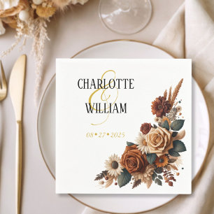 Rustic Floral Wedding Napkin