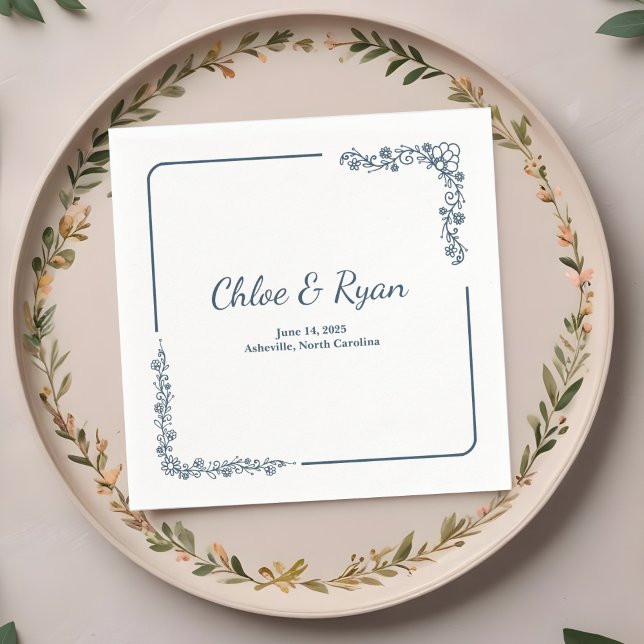Rustic Floral Wedding Napkin (Creator Uploaded)