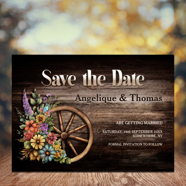 Rustic Floral Wedding Save The Date (Creator Uploaded)