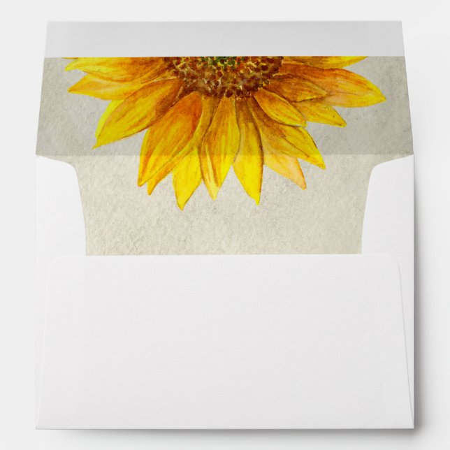 Rustic floral wedding. Sunflower. Country flowers Envelope (Back (Bottom))