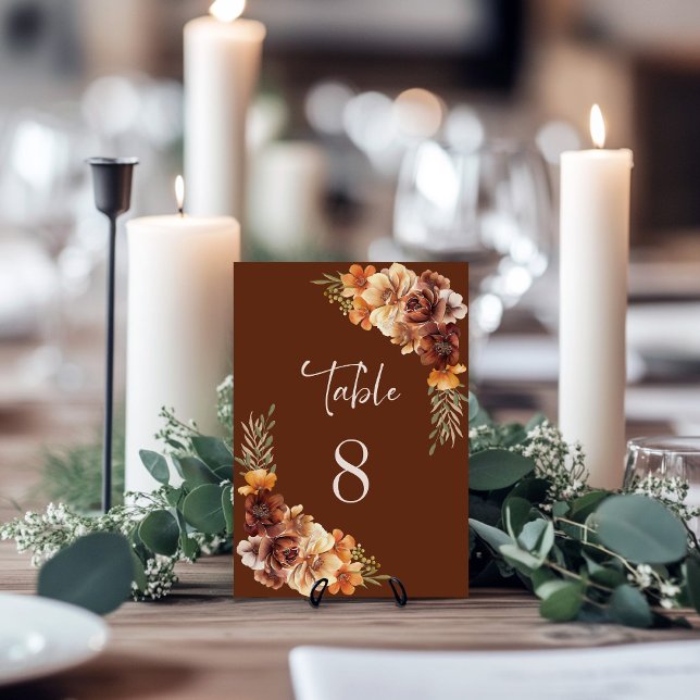 Rustic Floral Wedding Table Number (Creator Uploaded)