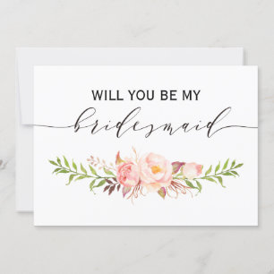 Rustic Floral Will you be my bridesmaid 2side-3 Invitation
