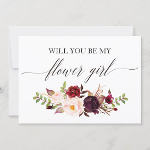 Rustic Floral Will you be my flower girl Invitation