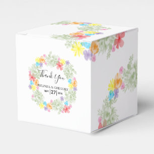 Rustic Floral Wreath Wedding Favour Box
