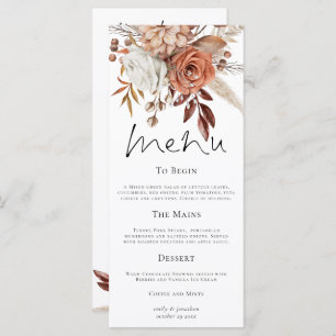 Rustic Florals Fall Wedding Thank You Menu
