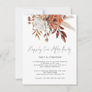 Rustic Florals Happily Ever After Party Wedding Invitation