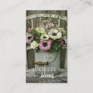 Rustic Florist Floral Arrangements Business Card