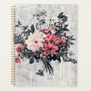 Rustic Flower and Calligraphy - Aged Brown Paper 5 Planner