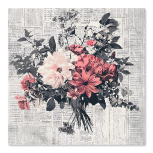 Rustic Flower and Calligraphy - Aged Brown Paper 5 Wallpaper