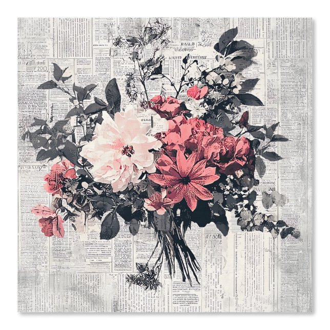 Rustic Flower and Calligraphy - Aged Brown Paper 5 Wallpaper (Front)