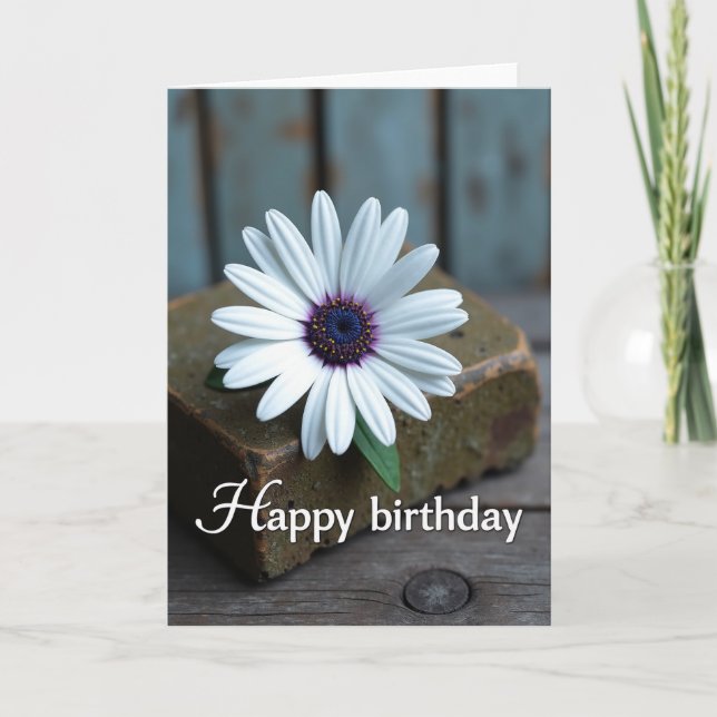 Rustic Flower Birthday Card (Front)