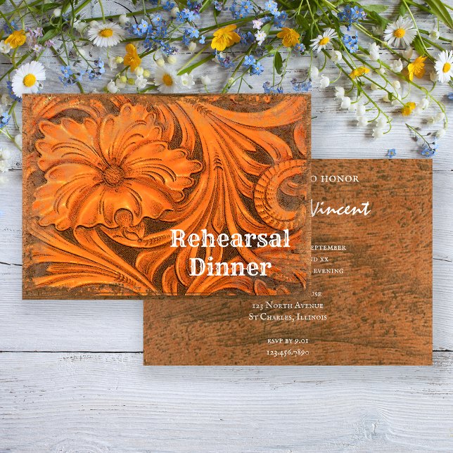 Rustic Flower Country Western Rehearsal Dinner Invitation (Creator Uploaded)
