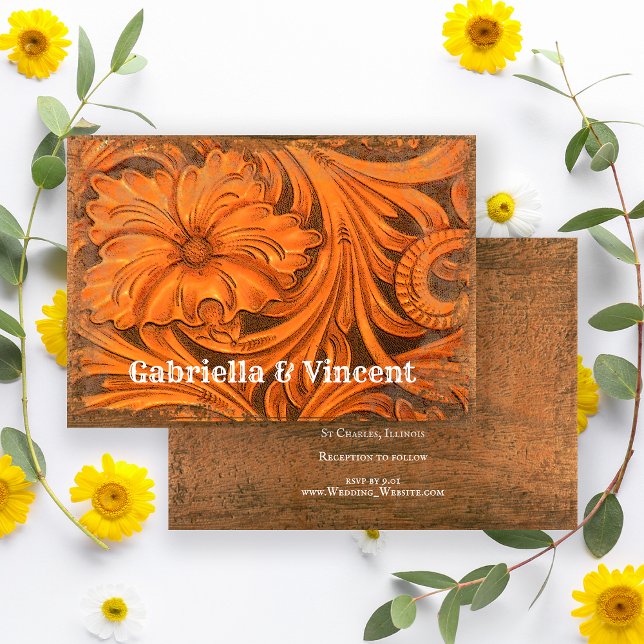 Rustic Flower Country Western Wedding Invitation (Creator Uploaded)