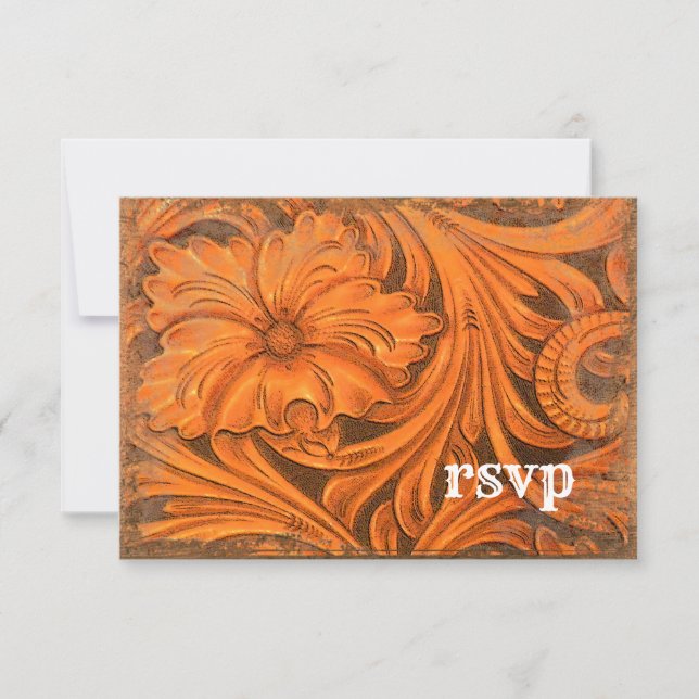 Rustic Flower Country Western Wedding RSVP (Front)