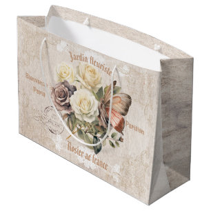 Rustic flower garden Jardin fleuriste Parisien Large Gift Bag