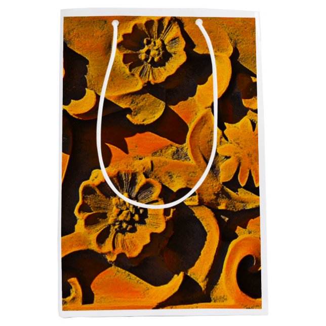 Rustic Flower Pattern Medium Gift Bag (Front)
