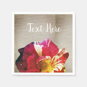 Rustic Flower Photo Custom Paper Napkins