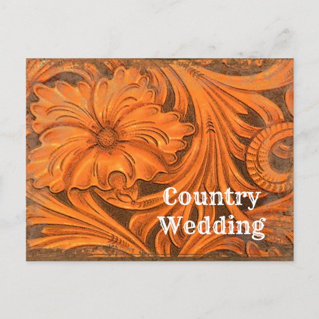 Rustic Flower Western Wedding Save the Date Announcement Postcard (Front)