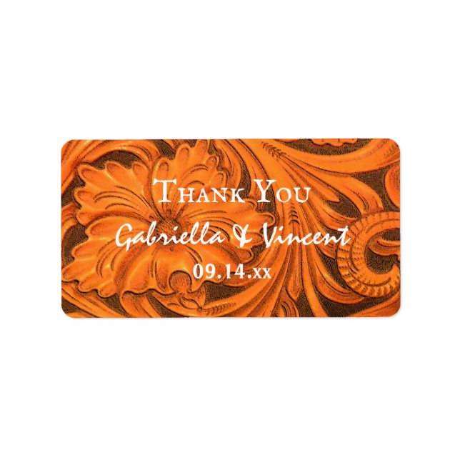 Rustic Flower Western Wedding Thank You Favour Tag (Front)