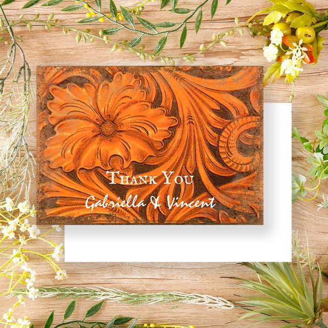 Rustic Flower Western Wedding Thank You Note Invitation (Creator Uploaded)