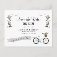 Rustic Flowers and Bicycle Wedding Save the Date