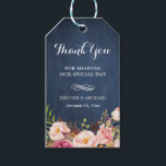 Rustic Flowers Blue Chalkboard Wedding Thank You Gift Tags<br><div class="desc">Rustic Flowers Blue Chalkboard Wedding Favour Thank You Gift Tag.
(1) For further customisation,  please click the "customise further" link and use our design tool to modify this template. 
(2) If you need help or matching items,  please contact me.</div>