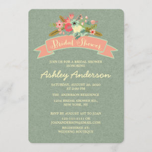 Rustic Flowers   Bridal Shower Invitation